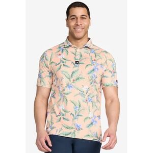 Bad Birdie Mens Core Polo Flora Fiesta Peach Tropical Golf Shirt Size XXL NEW